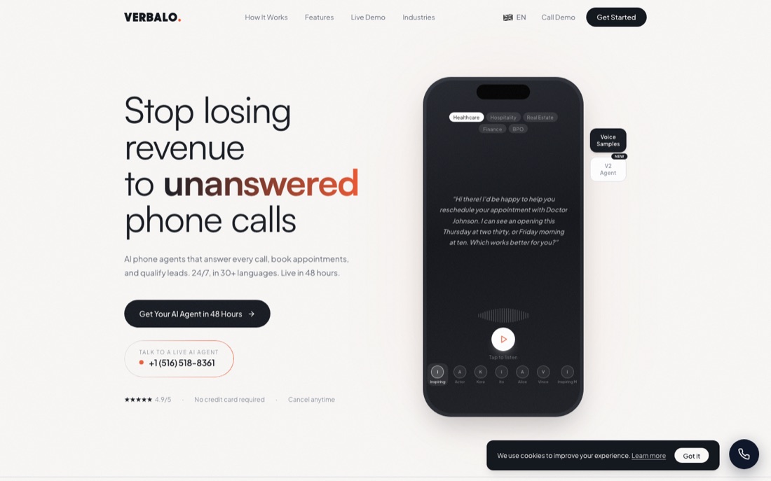 Verbalo, a voice AI platform we built end to end